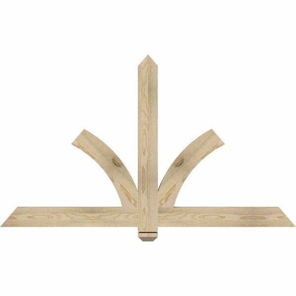 Ekena Millwork Redmond Rough Sawn Timber Gable Bracket, Douglas Fir, 60"W x 35"H x 2"D x 4"F, 14/12 Pitch GBW060X35X0204RED00RDF - main